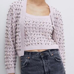 PEARL BEADED CARDIGAN